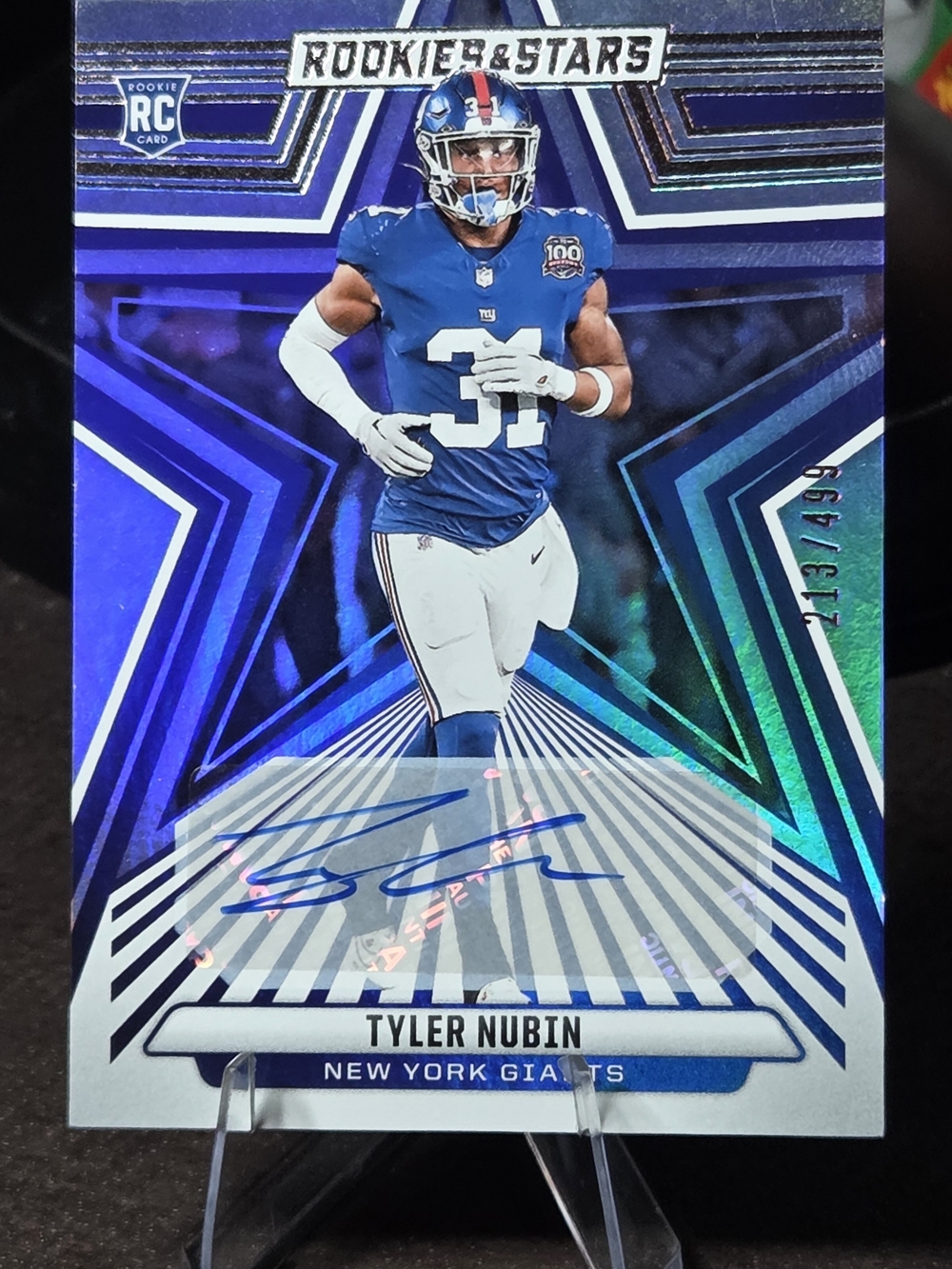 Panini Blue & White Tyler Nubin Football Card